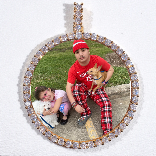 LARGE 3D CIRCLE CUSTOM PICTURE PENDANT