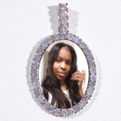 Large 3D Oval Custom Picture Pendant