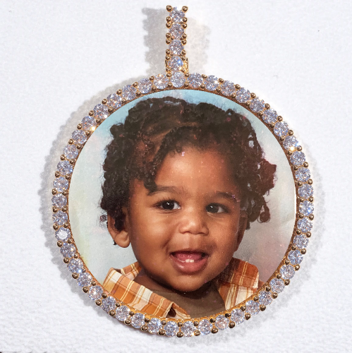 LARGE 3D CIRCLE CUSTOM PICTURE PENDANT
