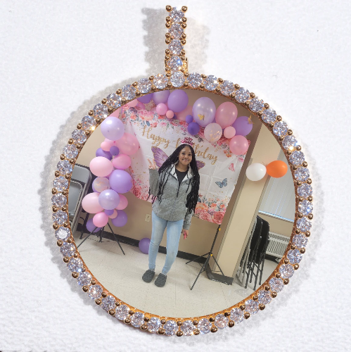 LARGE 3D CIRCLE CUSTOM PICTURE PENDANT