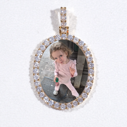 3D Oval Custom Picture Pendant