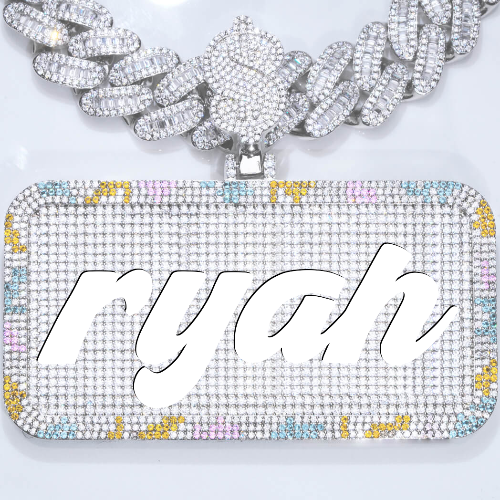 CUSTOM LETTER NECKLACE 3D COLORFUL SQUARE