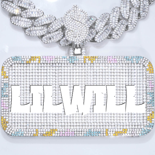 CUSTOM LETTER NECKLACE 3D COLORFUL SQUARE
