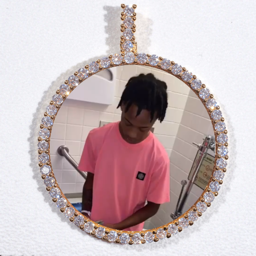 LARGE 3D CIRCLE CUSTOM PICTURE PENDANT