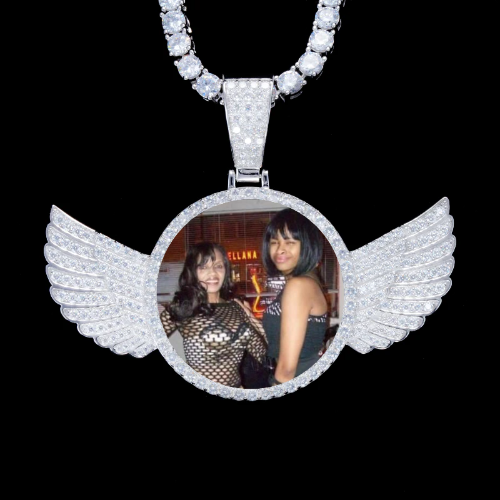 925S & VVS Moissanite 3D Wing Custom Picture Pendant