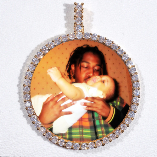 LARGE 3D CIRCLE CUSTOM PICTURE PENDANT