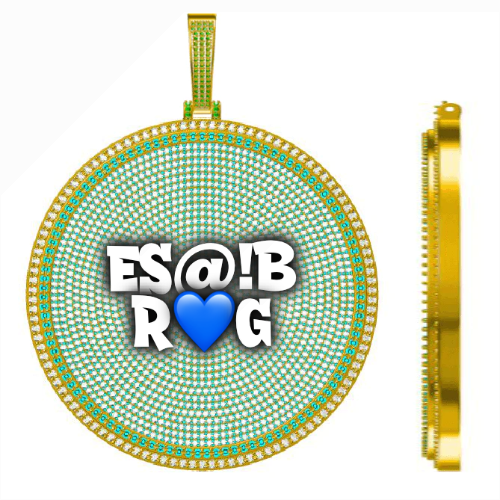CUSTOM LETTER NECKLACE 3D BIG DISC