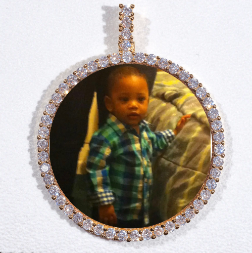 LARGE 3D CIRCLE CUSTOM PICTURE PENDANT