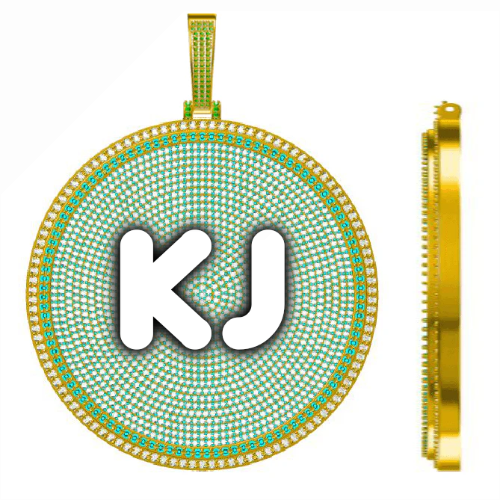 CUSTOM LETTER NECKLACE 3D BIG DISC