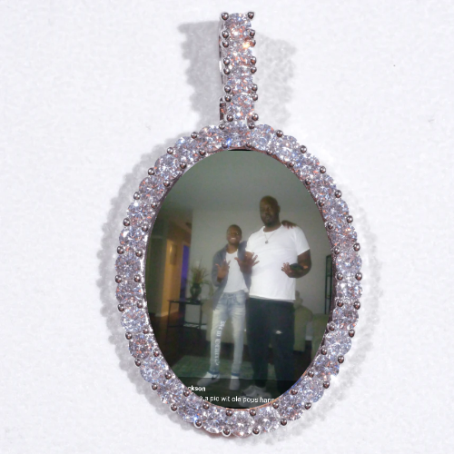Large 3D Oval Custom Picture Pendant