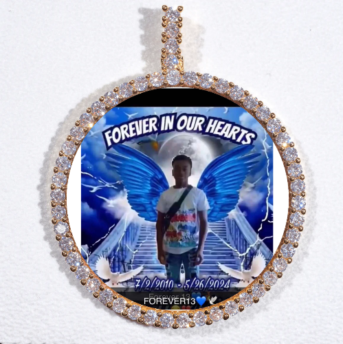 LARGE 3D CIRCLE CUSTOM PICTURE PENDANT