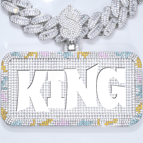 CUSTOM LETTER NECKLACE 3D COLORFUL SQUARE