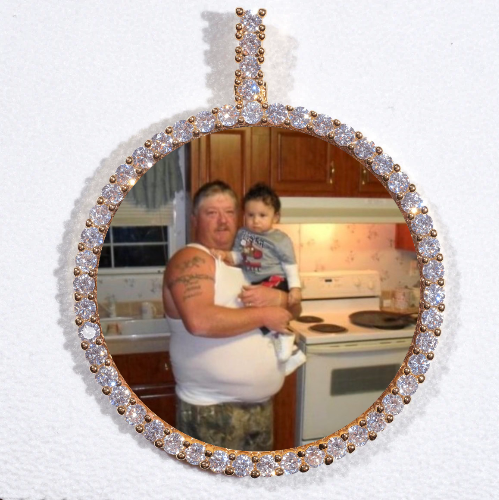 LARGE 3D CIRCLE CUSTOM PICTURE PENDANT