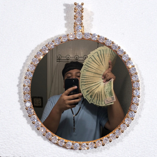LARGE 3D CIRCLE CUSTOM PICTURE PENDANT