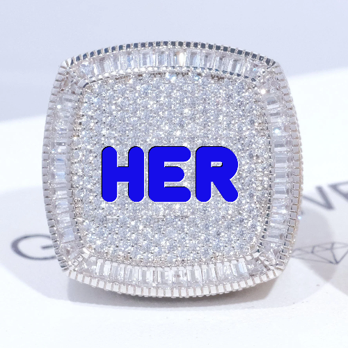 CUSTOM LETTER 3D ICED RING