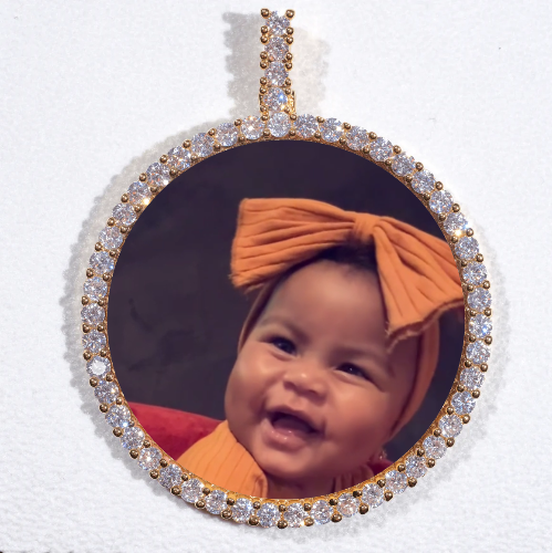 LARGE 3D CIRCLE CUSTOM PICTURE PENDANT