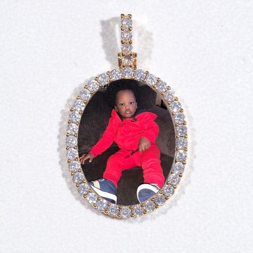 3D Oval Custom Picture Pendant
