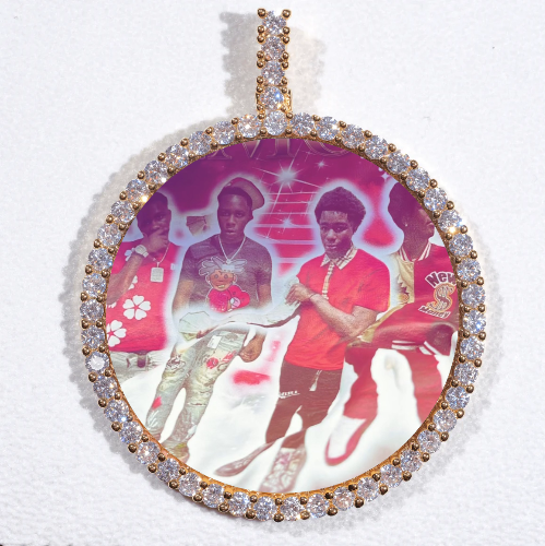 LARGE 3D CIRCLE CUSTOM PICTURE PENDANT