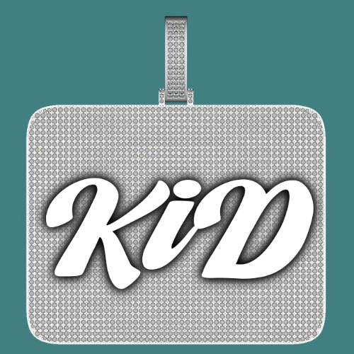 CUSTOM LETTER NECKLACE 3D BIG SQUARE