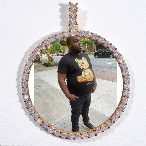 LARGE 3D CIRCLE CUSTOM PICTURE PENDANT
