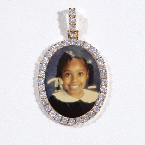 3D Oval Custom Picture Pendant