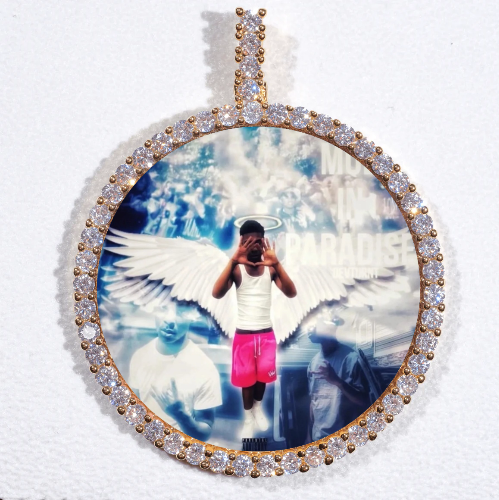 LARGE 3D CIRCLE CUSTOM PICTURE PENDANT