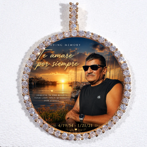 LARGE 3D CIRCLE CUSTOM PICTURE PENDANT