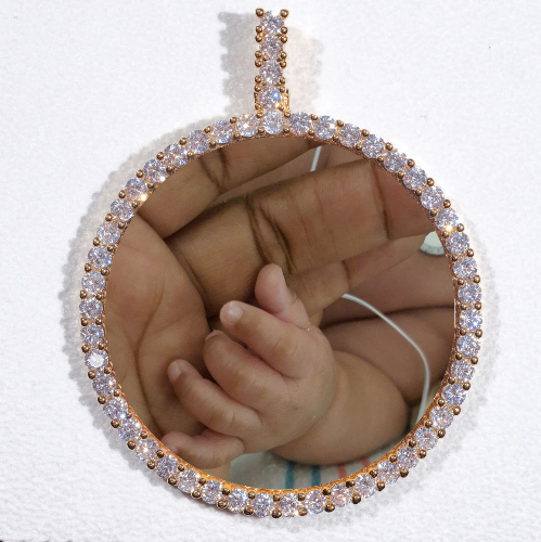 LARGE 3D CIRCLE CUSTOM PICTURE PENDANT