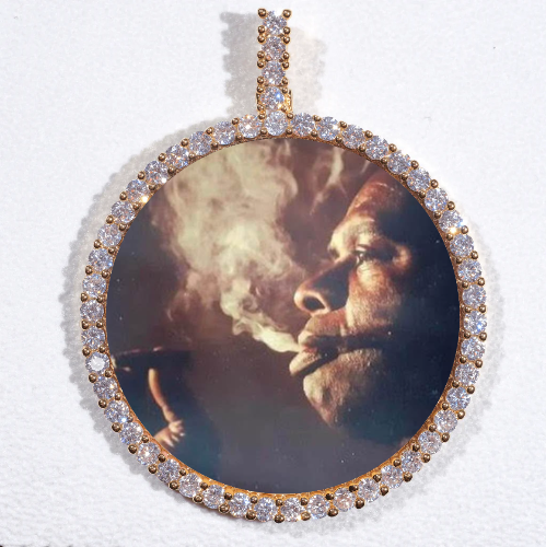 LARGE 3D CIRCLE CUSTOM PICTURE PENDANT