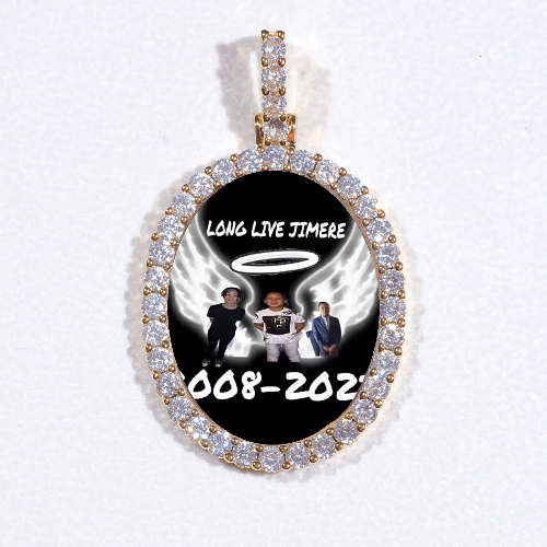 3D Oval Custom Picture Pendant