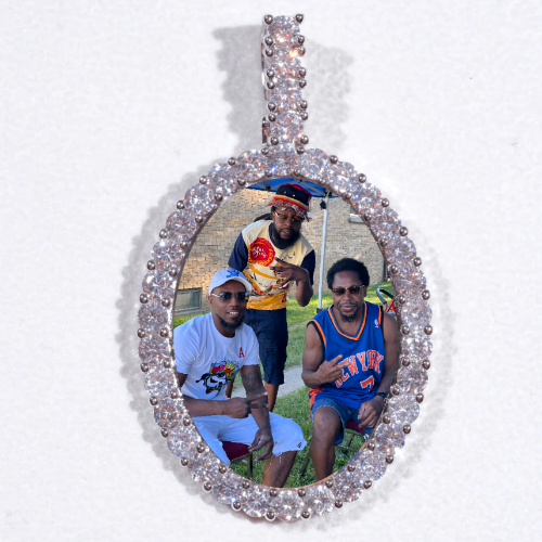 Large 3D Oval Custom Picture Pendant