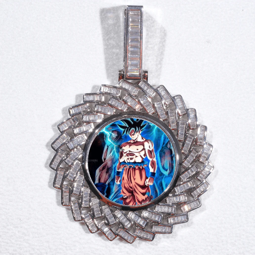Large 3D Baguette Custom Picture Pendant