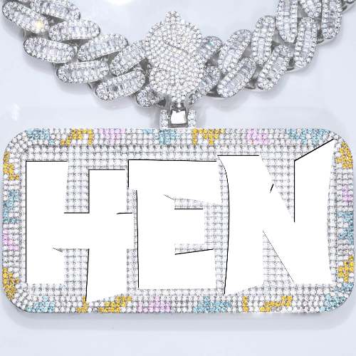 CUSTOM LETTER NECKLACE 3D COLORFUL SQUARE