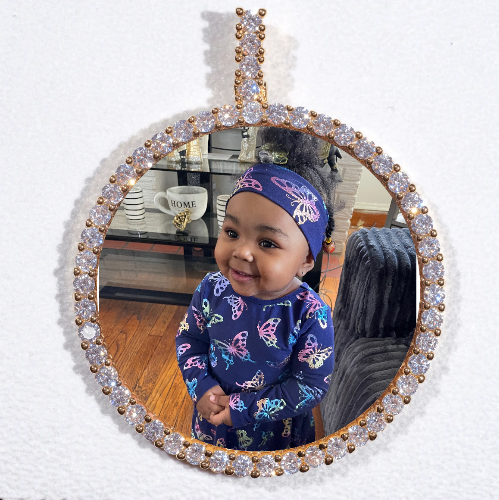 LARGE 3D CIRCLE CUSTOM PICTURE PENDANT