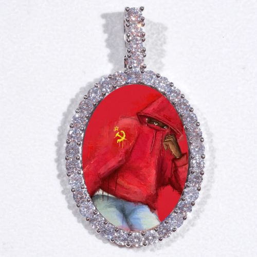 Large 3D Oval Custom Picture Pendant