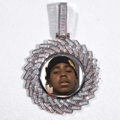 Large 3D Baguette Custom Picture Pendant