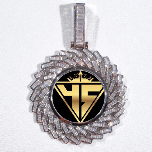 Large 3D Baguette Custom Picture Pendant