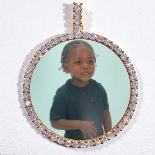 LARGE 3D CIRCLE CUSTOM PICTURE PENDANT