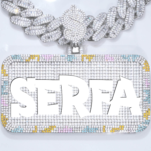 CUSTOM LETTER NECKLACE 3D COLORFUL SQUARE
