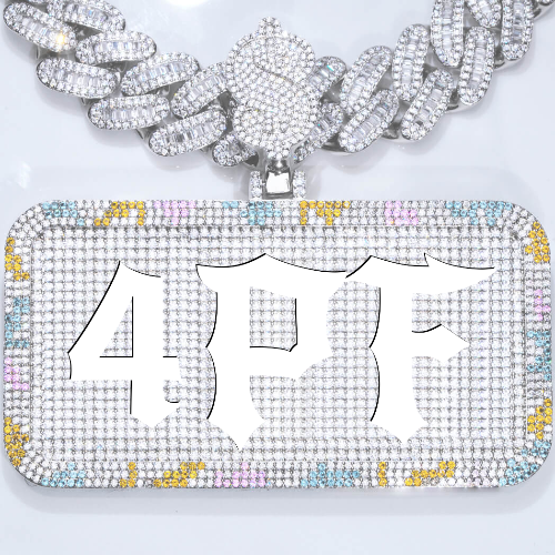 CUSTOM LETTER NECKLACE 3D COLORFUL SQUARE