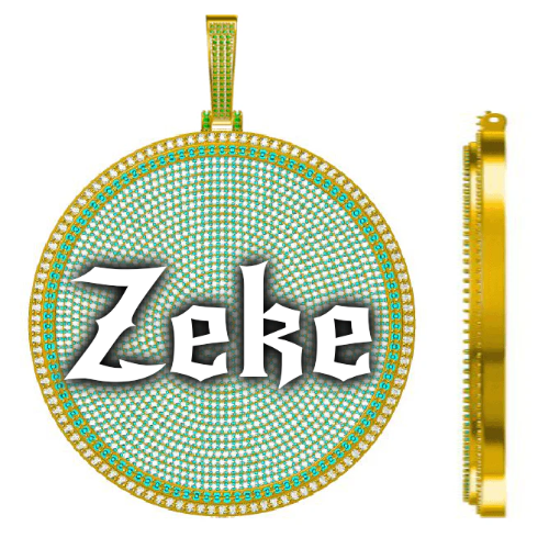 CUSTOM LETTER NECKLACE 3D BIG DISC