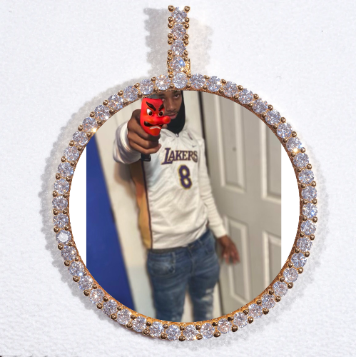 LARGE 3D CIRCLE CUSTOM PICTURE PENDANT