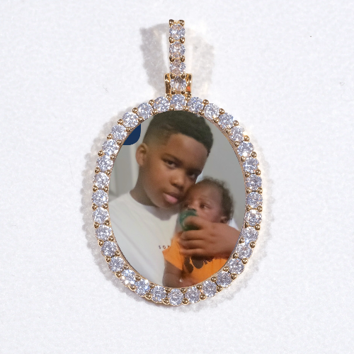 3D Oval Custom Picture Pendant