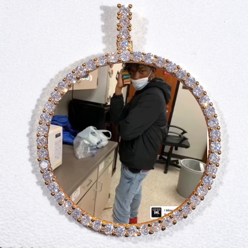 LARGE 3D CIRCLE CUSTOM PICTURE PENDANT