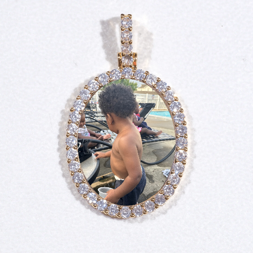 3D Oval Custom Picture Pendant