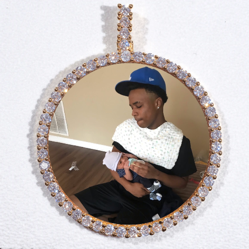 LARGE 3D CIRCLE CUSTOM PICTURE PENDANT