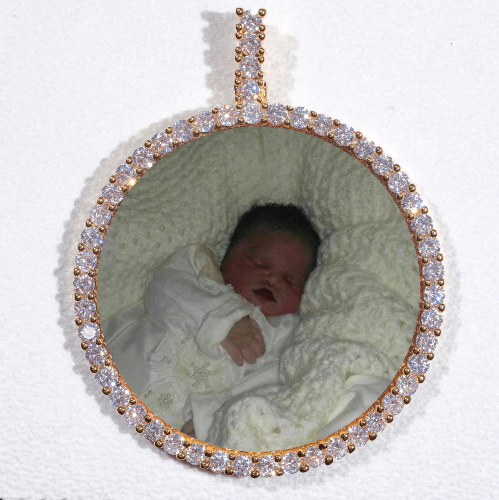 LARGE 3D CIRCLE CUSTOM PICTURE PENDANT