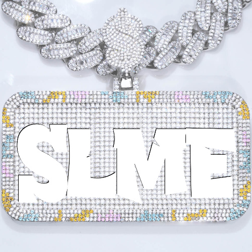 CUSTOM LETTER NECKLACE 3D COLORFUL SQUARE
