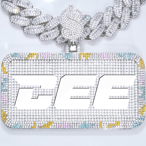 CUSTOM LETTER NECKLACE 3D COLORFUL SQUARE