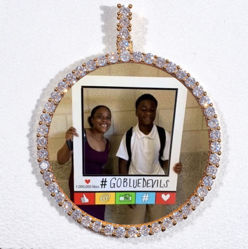 LARGE 3D CIRCLE CUSTOM PICTURE PENDANT